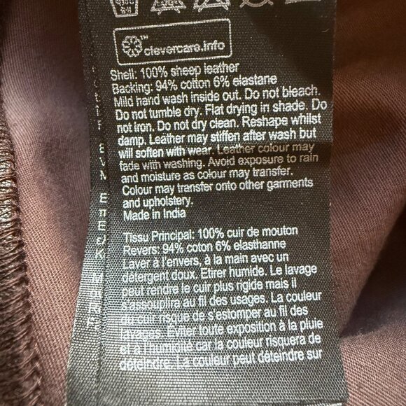 AllSaints Size 6 Bitter Brown Cora Leather Stretch Skinny Fit Ankle Leggings - Picture 14 of 16